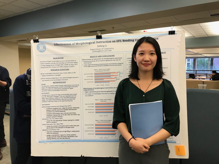 Jiefang Li and her poster